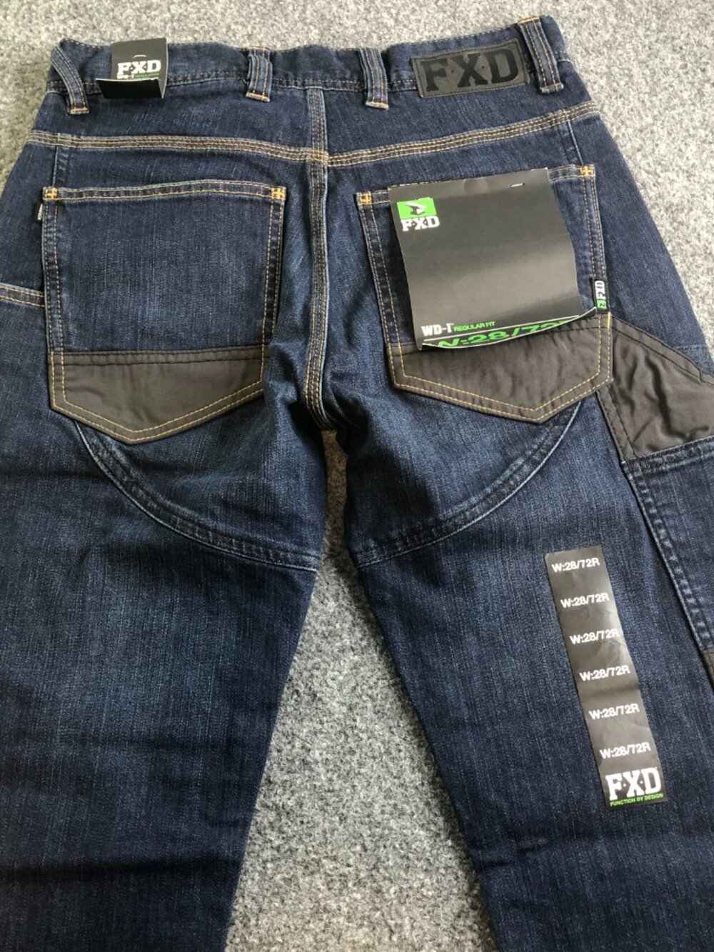 FXD WD-1 Jeans Adult 28x32 Blue Work Denim Pants Regular Fit Reinforced Workwear - Picture 12 of 15